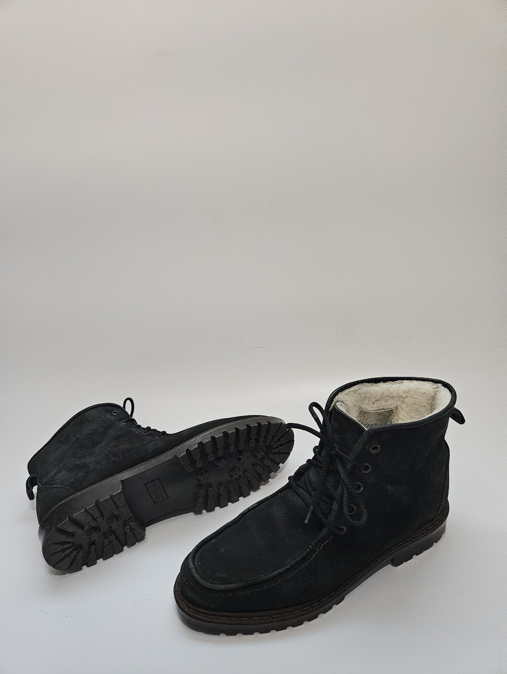 VTG Eddie Bauer Womens Suede Chukka Boots Black Size 11 made in canada